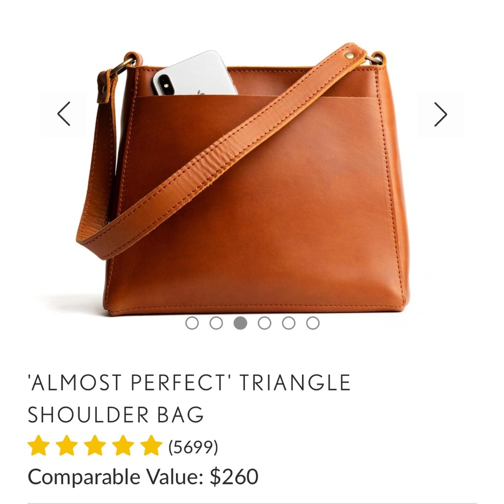 Portland Leather Triangle Shoulder Bag in Honey - Picture 16 of 16